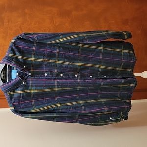 Castaway Clothing 100% cotton Plaid Button Up Long Sleeve Shirt in size Large